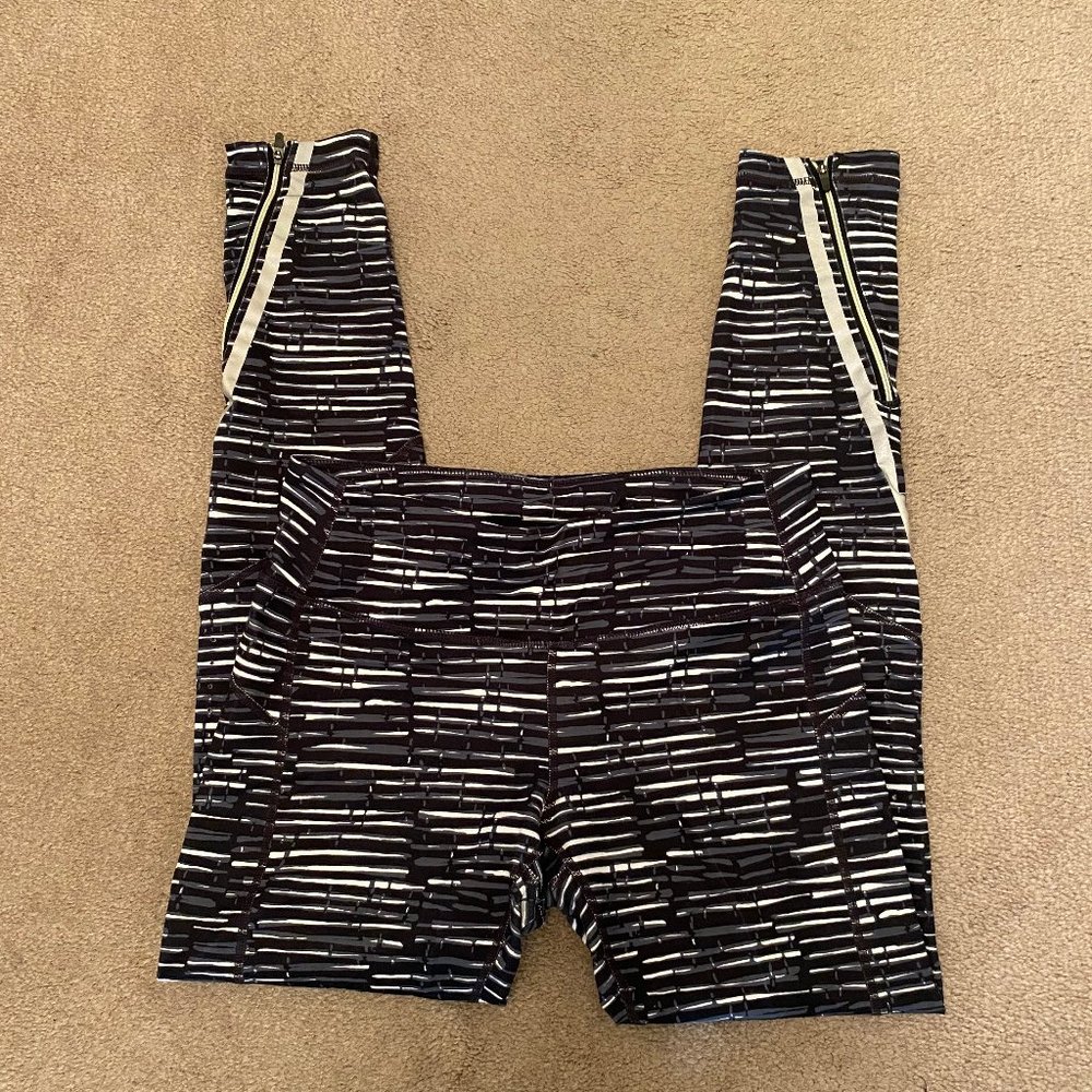 Zella striped running workout leggings Size Small